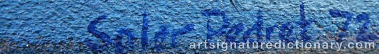 Authentic signature by Antoni Soler PEDRET on  artwork