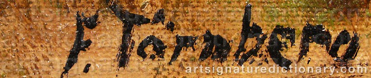 Authentic signature by F. TÖRNBERG on  artwork