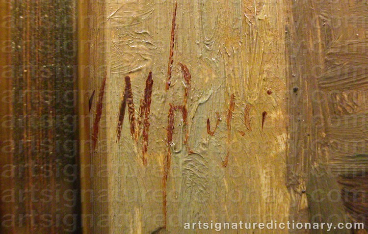 Authentic signature by Alberto María ROSSI on  artwork