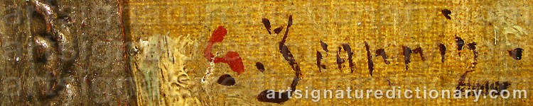Authentic signature by Georges JEANNIN on artwork