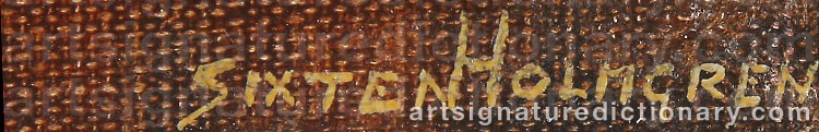 Signature by Sixten HOLMGREN