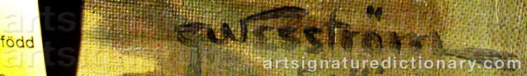 Authentic signature by Gösta WESSTRÖM on artwork