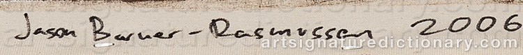Authentic signature by Jason BARNER-RASMUSSEN on Painting/Watercolour artwork