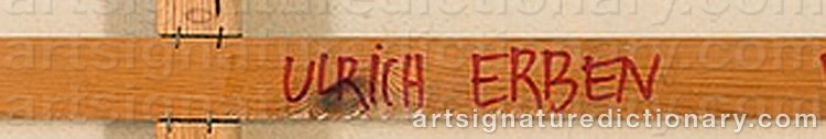 Authentic signature by Ulrich ERBEN on  artwork
