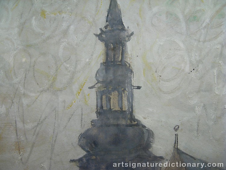 Close-up details showing Oskar LASKE signature forgery characteristics