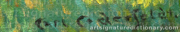 Authentic signature by Carl CEDERFELDT on  artwork