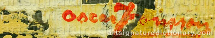 Authentic signature by Oskar JONSSON on  artwork