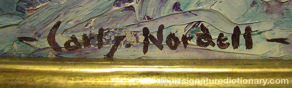 Authentic signature by Carl Johan David NORDELL on  artwork
