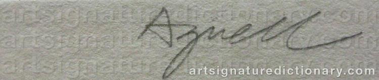 Authentic signature by Olle AGNELL on  artwork