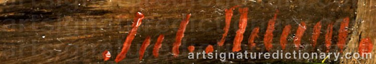 Authentic signature by Julius The Younger ADAM on artwork
