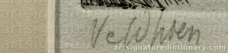 Authentic signature by Arie Johannes ‘Aat’ VELDHOEN on Drawing/Graphic/Print artwork