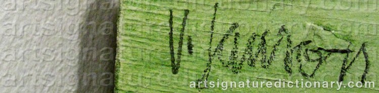 Authentic signature by Vide JANSON on Painting/Watercolour artwork
