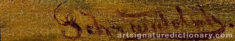 Authentic signature by Johann Von SCHRAUDOLPH on  artwork