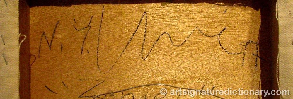 Authentic signature by Juan USLÉ on  artwork