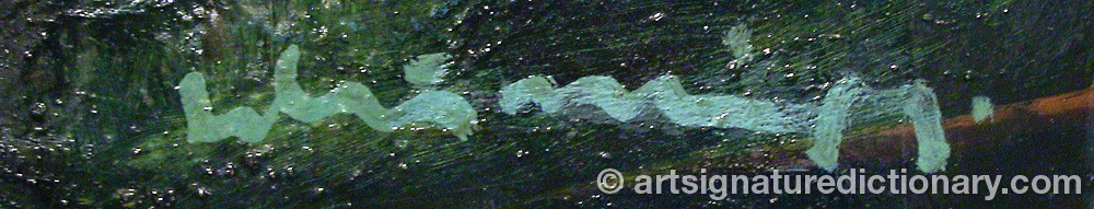 Authentic signature by Laimdots Petrovich MURNIEK on artwork