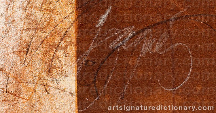 Authentic signature by Josep BAQUES on artwork