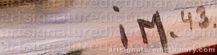 Authentic signature by Inga MÖLLERBERG on  artwork