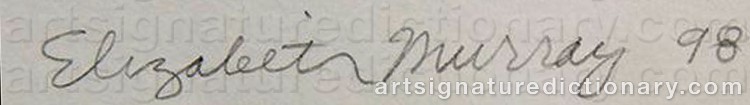 Authentic signature by Elizabeth MURRAY on Drawing/Graphic/Print artwork