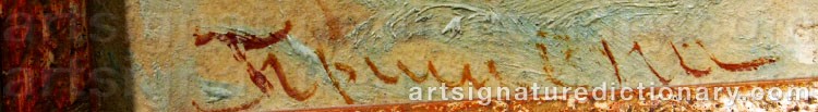Authentic signature by P. F. PRISHCHEPA on  artwork