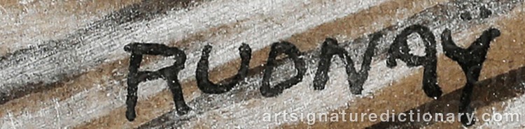 Authentic signature by Gyula RUDNAY on Painting/Watercolour artwork