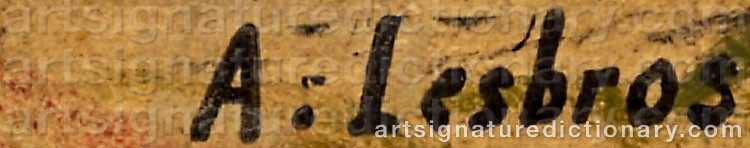 Authentic signature by Alfred LESBROS on  artwork