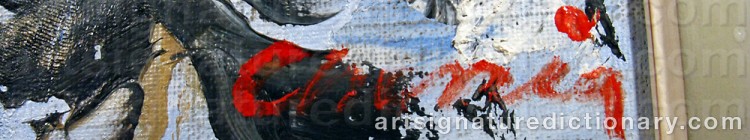 Authentic signature by Chenie EKSTRÖM on artwork