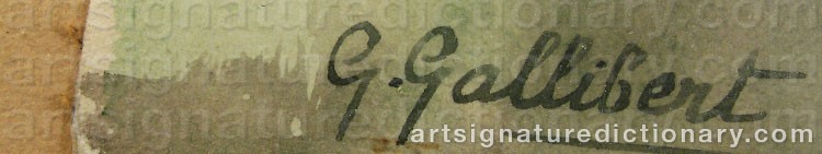 Authentic signature by Geneviève Marie GALLIBERT on  artwork