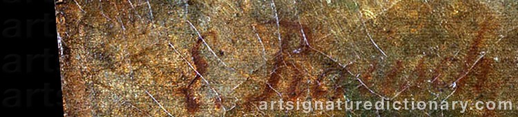 Authentic signature by Leonhard RAUSCH on  artwork