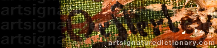 Authentic signature by Carl August Heinrich Ferdinand ÖSTERLEY on  artwork