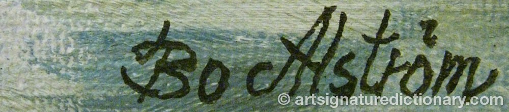 Authentic signature by Bo ALSTRÖM on artwork
