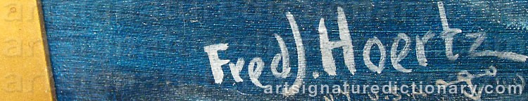 Authentic signature by Frederick J. HOERTZ on  artwork