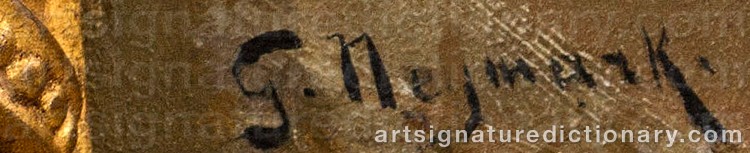 Authentic signature by Gustave Mardoché NEYMARK on Painting/Watercolour artwork