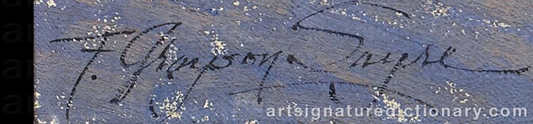 Authentic signature by Fred Grayson SAYRE on Painting/Watercolour artwork