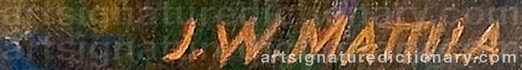 Authentic signature by Johan Wilhelm MATTILA on  artwork