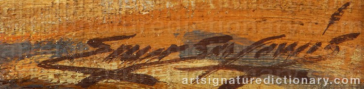 Authentic signature by Emerson LEWIS on  artwork