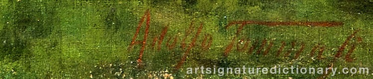 Authentic signature by Adolfo TOMMASI on  artwork