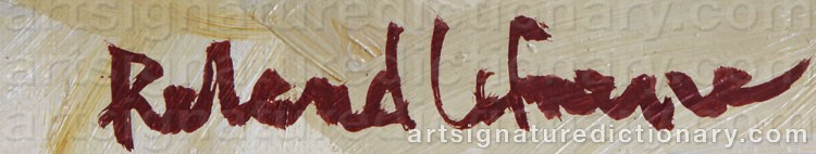 Authentic signature by Roland LEFRANC on  artwork
