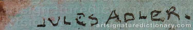 Authentic signature by Jules ADLER on Painting/Watercolour artwork