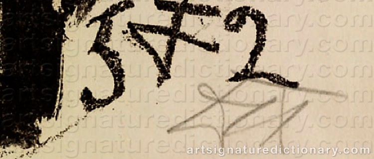 Authentic signature by Otto DIX on artwork