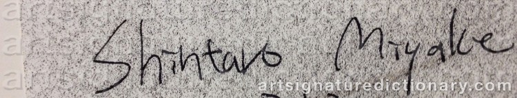 Authentic signature by Shintaro MIYAKE on  artwork