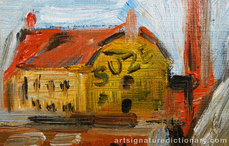 Close-up details showing Albin AMELIN signature forgery characteristics