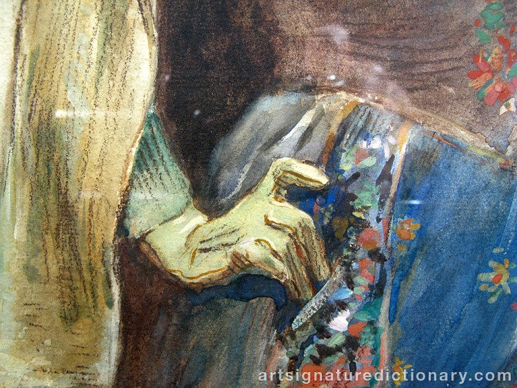 Close-up details showing Anders ZORN signature forgery characteristics