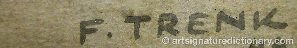 Authentic signature by F. TRENK on artwork
