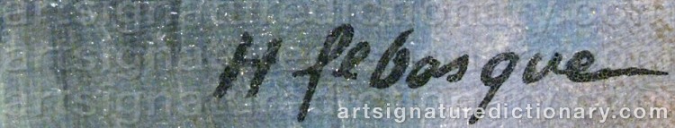 Authentic signature by Henri Baptiste LEBASQUE on Painting/Watercolour artwork
