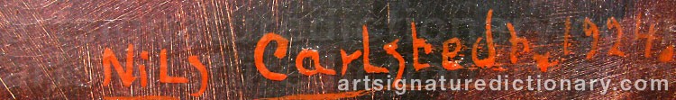 Authentic signature by Nils CARLSTEDT on Painting/Watercolour artwork