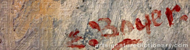 Authentic signature by Emile BOYER on  artwork