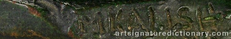 Authentic signature by Max KALISH on artwork