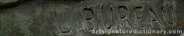 Authentic signature by Léon BUREAU on  artwork