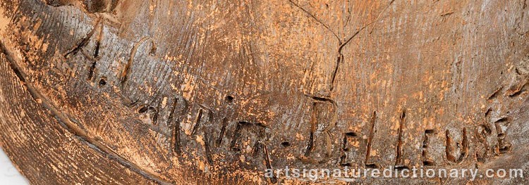 Authentic signature by Albert Ernest Carrier BELLEUSE on artwork