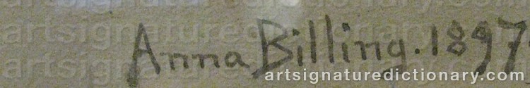 Signature by Anna BILLING